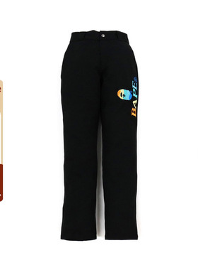 BAPE女装秋冬猿人字母彩色渐变刺绣休闲长裤252501H