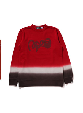 BAPE童装25年春夏猿人字母印花渐变色圆领卫衣003136O