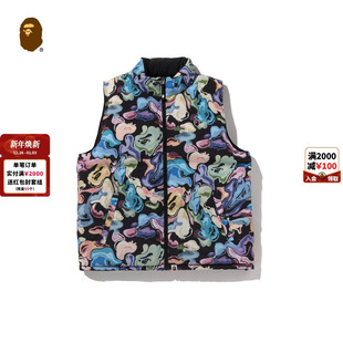 BAPE男装 Camo艺术迷彩两面穿羽绒马甲008441P 25年秋冬Art