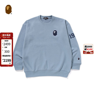 MR.BATHING 25年春夏猿人布章字母印花圆领卫衣304131O APE男装