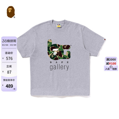 BAPEGALLERY印花限定款短袖T恤