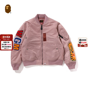 BAPE女装 1拉链夹克外套003412P 25年秋冬鲨鱼WGM字母贴布MA