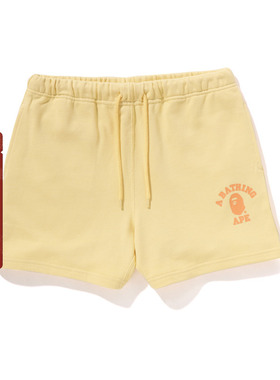 BAPE女装25年春夏猿人字母图案印花运动短裤004532O