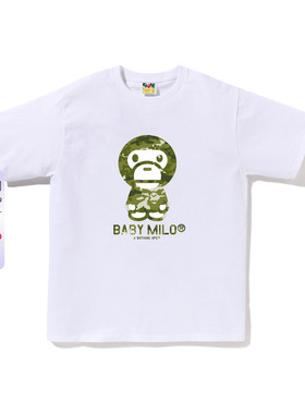 BAPE男装26年春夏像素迷彩卡通小猴BABY MILO印花短袖T恤X01210Q