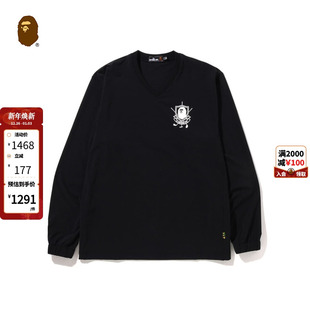 T恤111001J 秋冬猿人字母图案纯色长袖 MR.BATHING APE男装