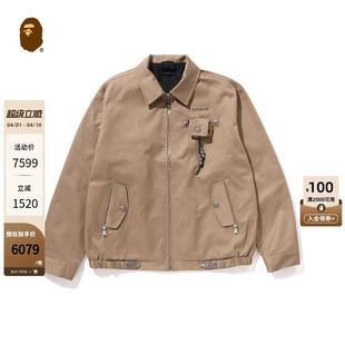 25年春夏AIRPODS保护套装 饰拉链哈灵顿夹克140317O BLACK男装 BAPE