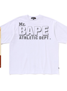 MR.BATHING APE男装24年秋冬胡子字母印花纯色短袖T恤109301N
