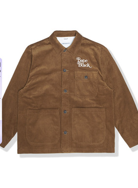 BAPE BLACK男装24年秋冬彩色字母猿人贴布灯芯绒夹克外套K7401MJ