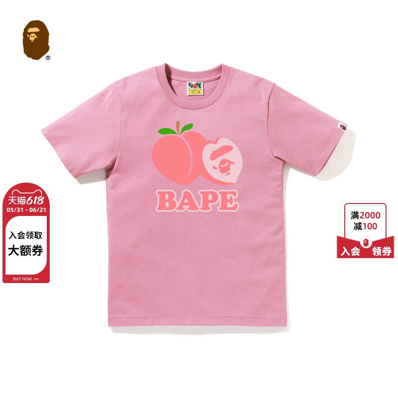 BAPE女装26年春夏桃子字母印花短袖T恤063102Q