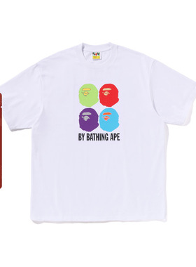 BAPE男装25年秋冬彩色猿人字母印花短袖T恤318101P