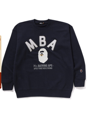 MR.BATHING APE男装24年秋冬猿人胡子刺绣标圆领卫衣113301N