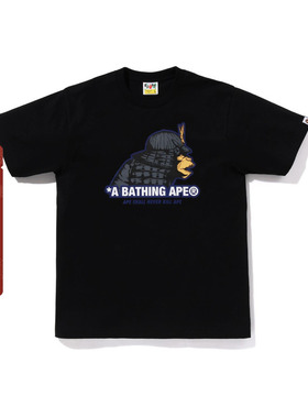 BAPE男装春夏猿人武士字母印花图案短袖T恤X10019M