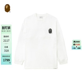 T恤111002M 春夏猿人刺绣标字母图案长袖 BAPE BLACK男装