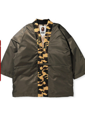 BAPE男装秋冬字母刺绣迷彩拼接日式羽绒服14105XH