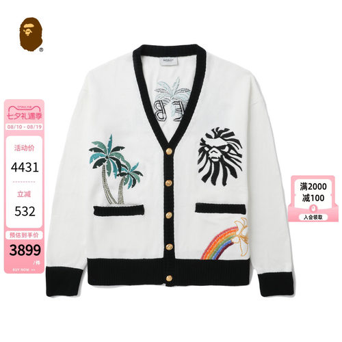 刺绣图案针织开衫BAPE