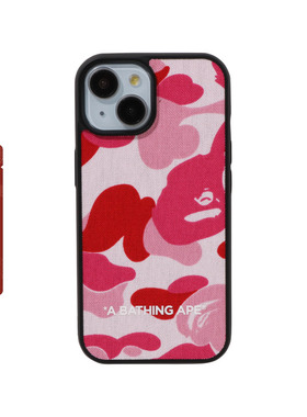 BAPE配饰字母迷彩织物布面iphone15手机保护壳X82033M