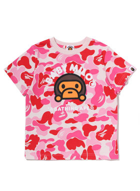 BAPE童装BABYMILO小猴图案T恤