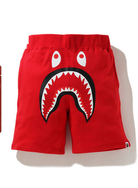 BAPE男装春夏鲨鱼印花图案纯色多色休闲短裤15318XG
