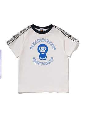 BAPE童装26年春夏卡通小猴BABY MILO印花串标短袖T恤005093Q