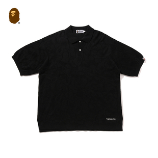 BAPE男装 112302O 25年春夏字母刺绣迷彩提花短袖 POLO衫