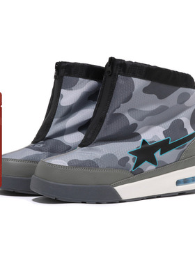 BAPE ROAD STA男鞋春夏蜂巢迷彩拉链可调节扣翻层休闲鞋191004K