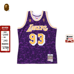NBA洛杉矶湖人队迷彩球衣篮球背心108901I M&N联名男女装 BAPE