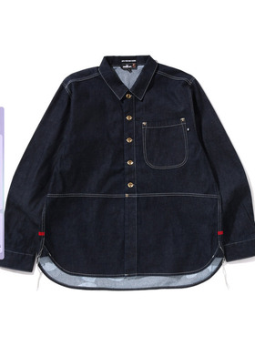 MR.BATHING APE男装24年秋冬猿人胡子原色牛仔长袖衬衫131303N