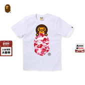 MILO印花短袖 BAPE女装 26年春夏迷彩猿人卡通小猴BABY T恤012102Q