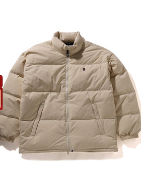 BAPE男装24年秋冬猿人刺绣标纯色羽绒服X44005N