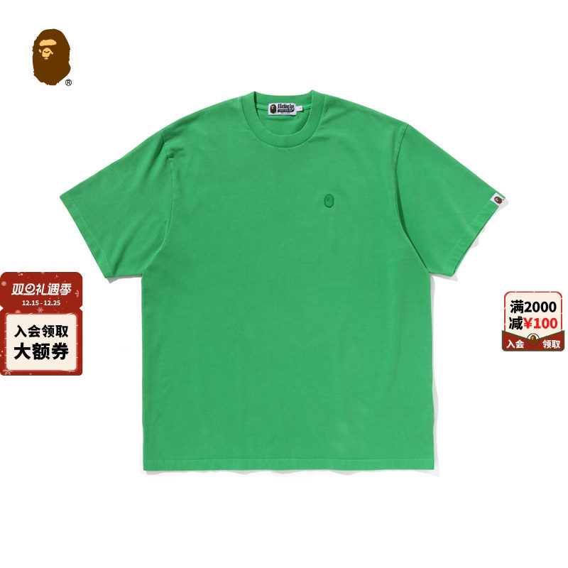 刺绣标特染短袖T恤BAPE