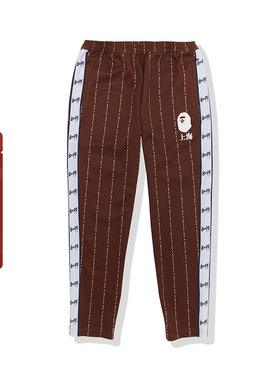 BAPE男装春夏字母串标上海文字条纹图案运动长裤X52005I