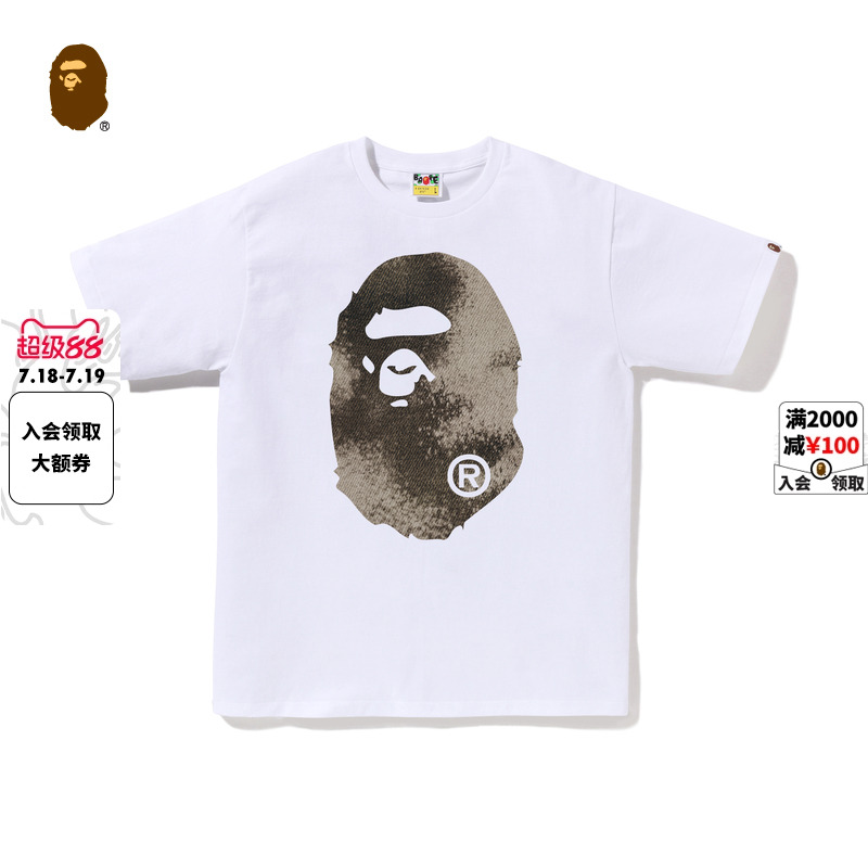 BAPE男装特染图案印花短袖T恤