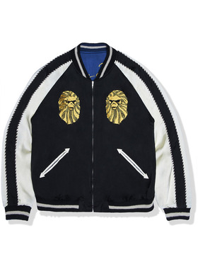 BAPE BLACK男装秋冬老虎徽标刺绣双面穿横须贺夹克外套K7407MJ