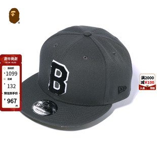 BAPE配饰字母绒面贴布同色系刺绣鸭舌帽棒球帽X80906I
