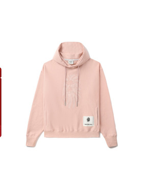 BAPE BLACK男装24年秋冬爆裂纹猿人徽标印花纯色连帽卫衣W3100ML