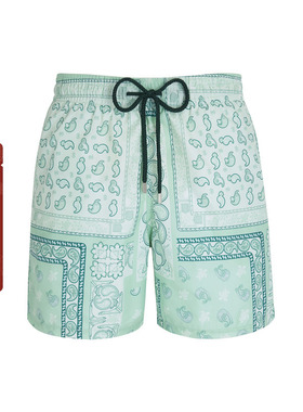 BAPE BLACK联名男装25年春夏佩斯利腰果花图腾泳裤2B84MI