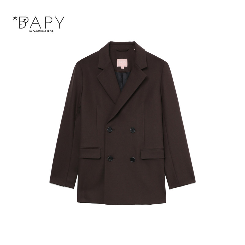 BAPY双排扣廓形宽松西装外套