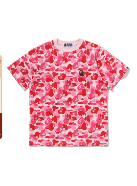 BAPE童装25年秋冬卡通小猴BABY MILO猿人迷彩图案短袖T恤00209XP