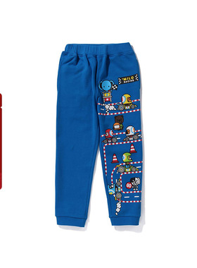 BAPE童装春夏卡通BABY MILO动物赛车印花卫裤运动长裤352007I