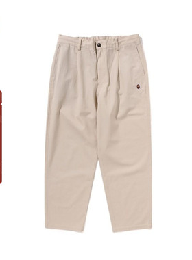 BAPE男装24年秋冬猿人刺绣标纯色休闲长裤152319N