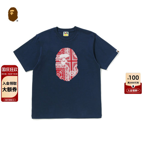 BAPE佩斯利腰果花猿人T恤