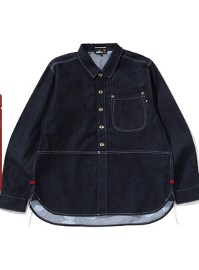 MR.BATHING APE男装24年秋冬猿人胡子原色牛仔长袖衬衫131303N