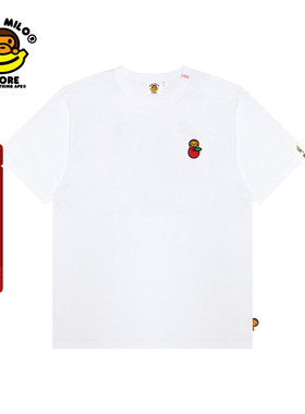 BABY MILO STORE女装25年春夏卡通苹果小猴字母短袖T恤0444XXO