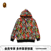 BAPE童装 25年秋冬童款 满印连帽卫衣外套003156P