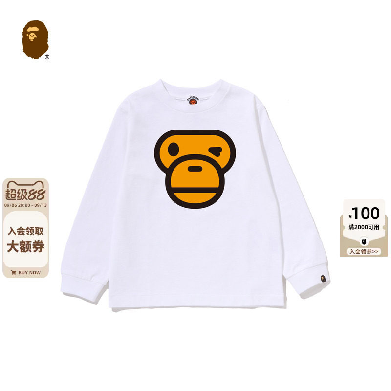 BAPEBABYMILO卡通小猴印花T恤图片