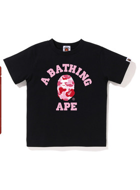 BAPE童装25年春夏迷彩猿人字母印花短袖T恤005103O