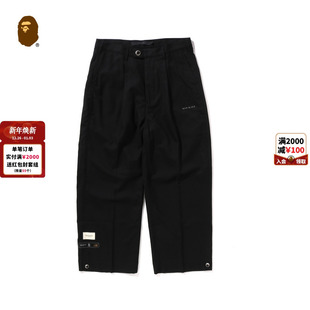 饰扣袢纯色休闲裤 25年秋冬装 301521P BLACK男装 BAPE