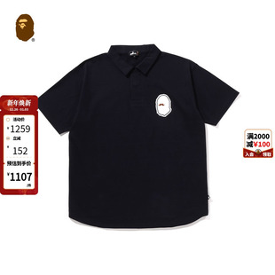 POLO衫 25年春夏猿人胡子徽章纯色短袖 302121O APE男装 MR.BATHING