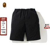 BAPE旗舰店男装 春夏猿人胶质徽章纯色休闲短裤 15322XG