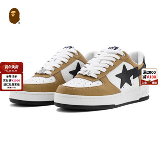 303911P 25年秋冬撞色拼接星标牛皮革休闲鞋 BAPE STA男女鞋
